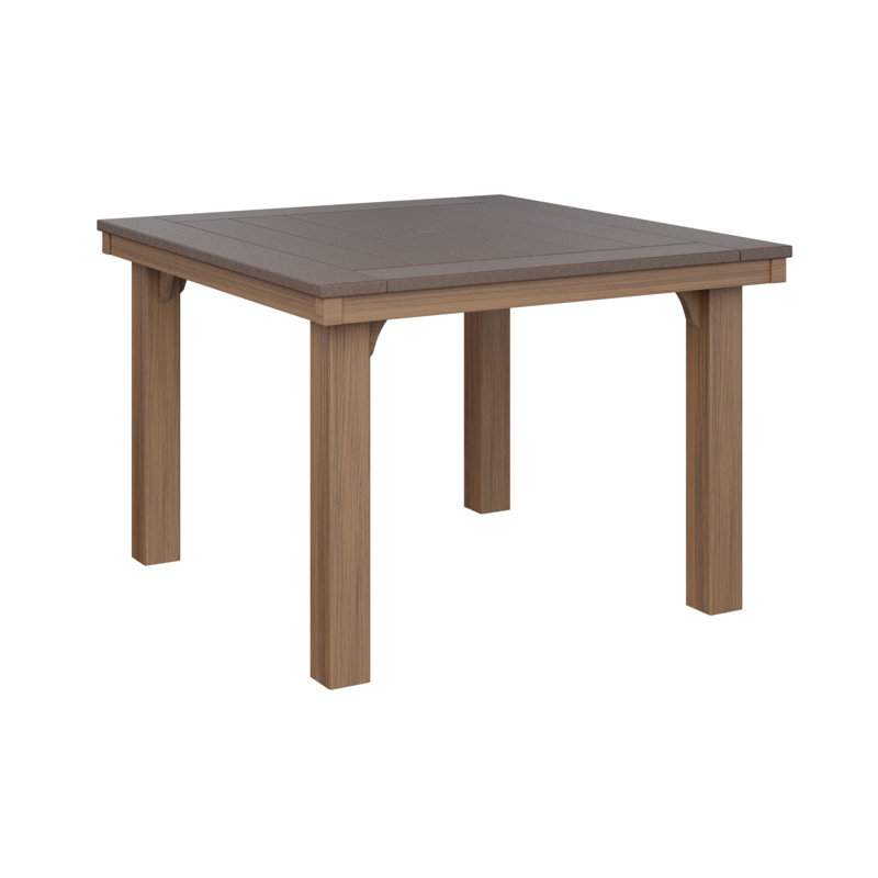 Homestead Outdoor Square Dining Table, Antique Mahogany, Seafoam