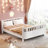 Wood Platform Bed for Kids with Safety Rails and Low Profile Design, Ideal for Boys and Girls-1737285090-1737285089