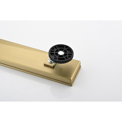 Drain de douche linéaire 12 po avec grille quadrato amovible, drain de plancher en acier inoxydable 304 avec crépine et pieds de nivellement