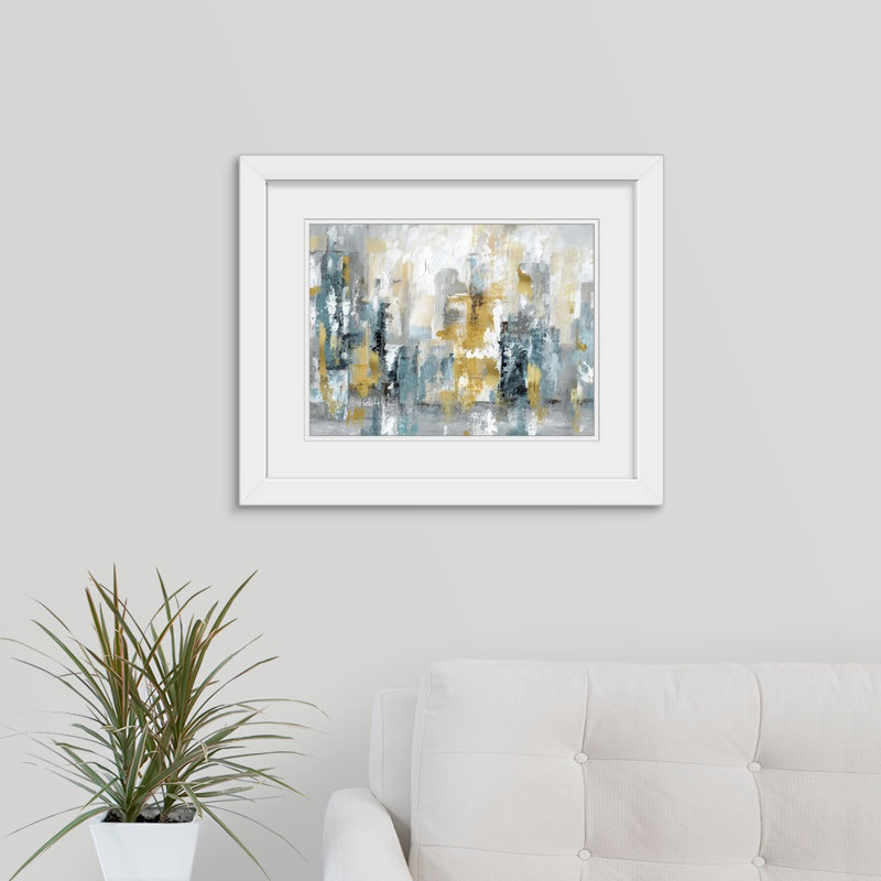 « City Views II », impression, H 35 po x l 44 po x P 1 po, Impression encadrée, Blanc
