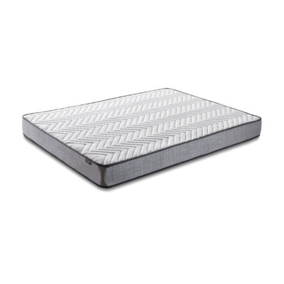 Ultra Firm Orthopedic Mattress, 47.2 x 78.7 x 8.3 inches | Multi Spring System, Jacquard Fabric Cover, Silicon Fiber, Quilting Foam | White & Grey Chevron Design | Edge Support Foam for Superior Comfort