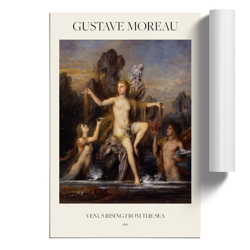 Venus Rising from the Sea Print by Gustave Moreau - Frameless Print, 30cm H x 21cm Wx 0.1cm D