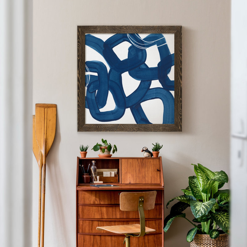 " Spool IX ", 31.5" H x 31.5" W x 1.5" D, Walnut Framed