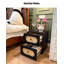 Table de chevet en rotin de bois massif de style rétro avec 3 tiroirs pour la chambre à coucher