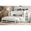 Lit escamotable double avec rangement spacieux, idéal pour les chambres compactes et les chambres d'amis, finition blanche-708954156