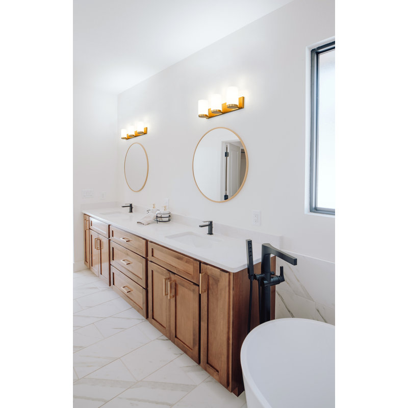 Meuble-lavabo 3 lumières Rosevale, Or