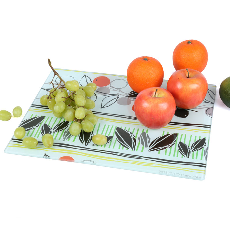 Ebern Designs Glass Cheese Board