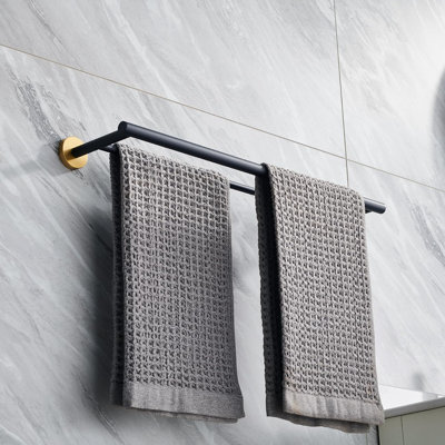 Brushed Stainless Steel Double Towel Bar, Wall Mount Bathroom Towel Rack Holder
