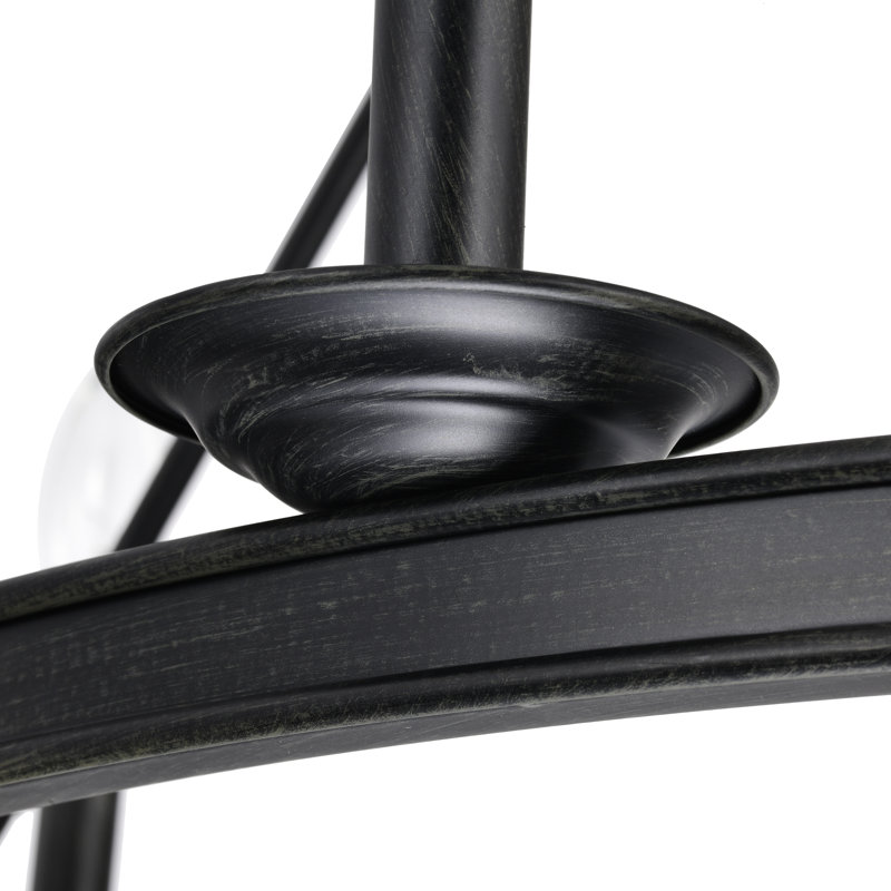 Lustre antique en roue de chariot à 8 lumières de 34 po Casmir, Matte Black