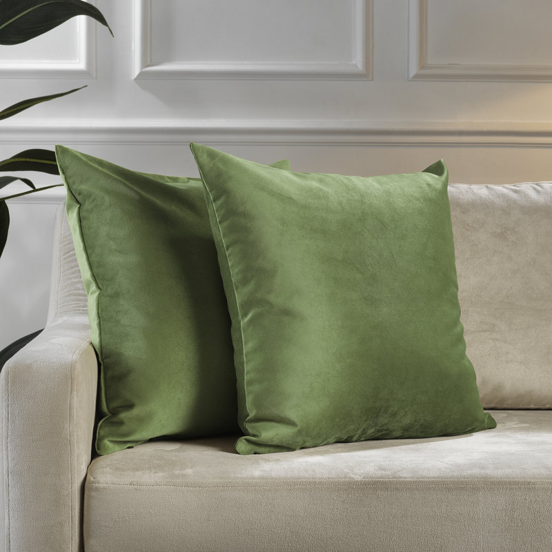 Matte Velvet Pillow Cover, 16" x 16", 30 Olivine