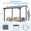 Mandalc Aluminum Pergola with Canopy-182264082-182264085