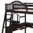Loft Bed With U-shaped Desk, Bookcase And Mirror-512268640