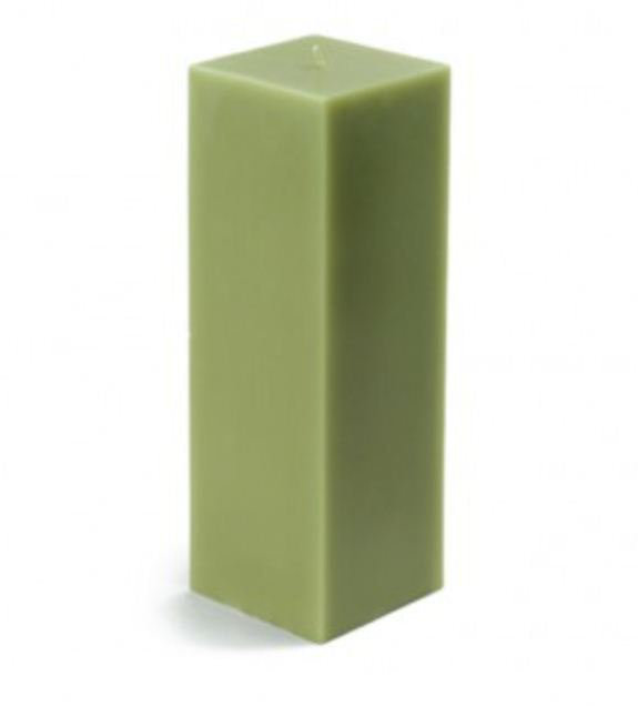 Sage Green Square Dripless Pillar Candle Set
