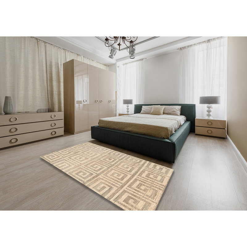 Tapis beige contemporain, Rectangle 5 pi x 8 pi