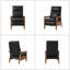 Fauteuil inclinable honorano en cuir végétalien Mid-Century moderne avec structure en bois massif-825487358