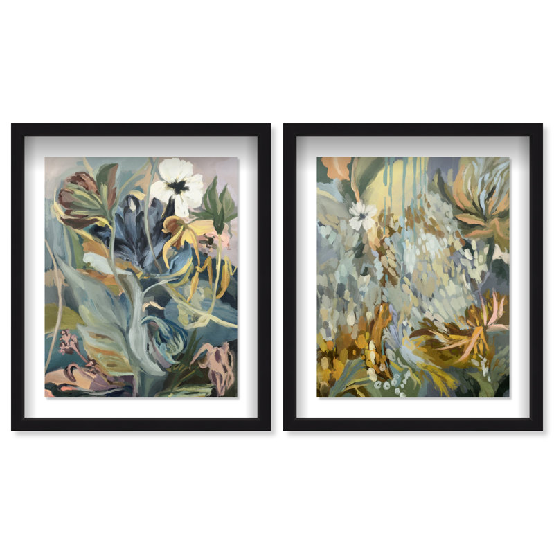 Moss Overlap Set Set by Oliver Gal, 63"H x 51"W, Black Shadowbox
