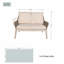Causeuse d'extérieur avec coussins 49,6 po Acacia