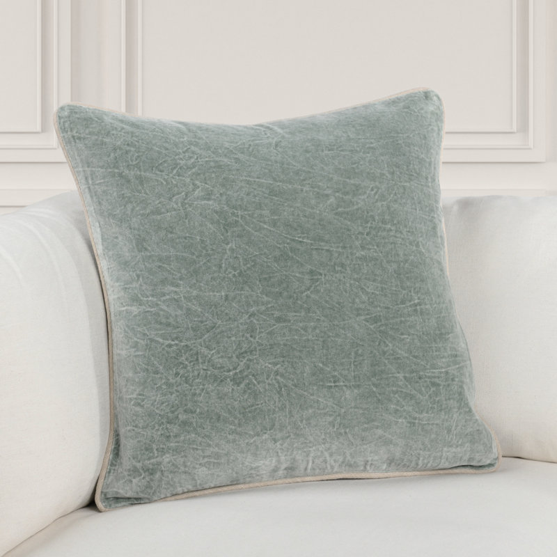 Goodall Reversible Throw Pillow, Sage Green, Square 22"