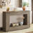 47” Farmhouse Console Table With Storage – Narrow Rustic Entryway Table With Open Shelf, Industrial Accent Sofa Table For Hallway, Living Room, Or Foyer, Grey Wood Grain Finish-161808637