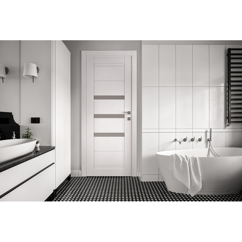Porte standard lambrissée en bois massif Dora, À gauche, 23,88 po x 79,38 po