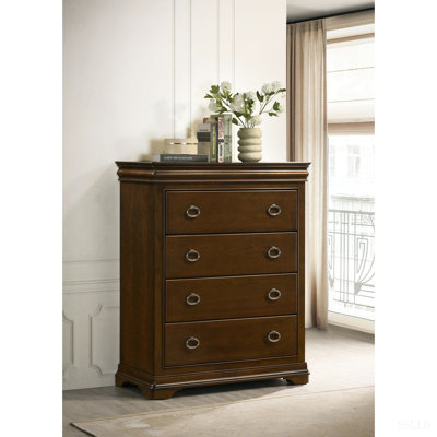 Leonide Brown Cherry 4-drawer Chest of Drawers
