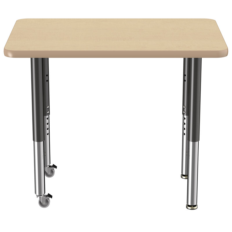 Table d'activité rectangulaire à hauteur réglable en forme de T, 24 po x 36 po, Érable / érable / noir, Super