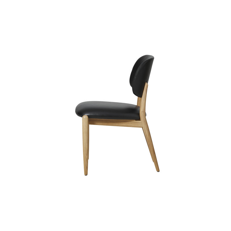 Slow Upholstered Dining Chair, Black Oak, Omega Ice