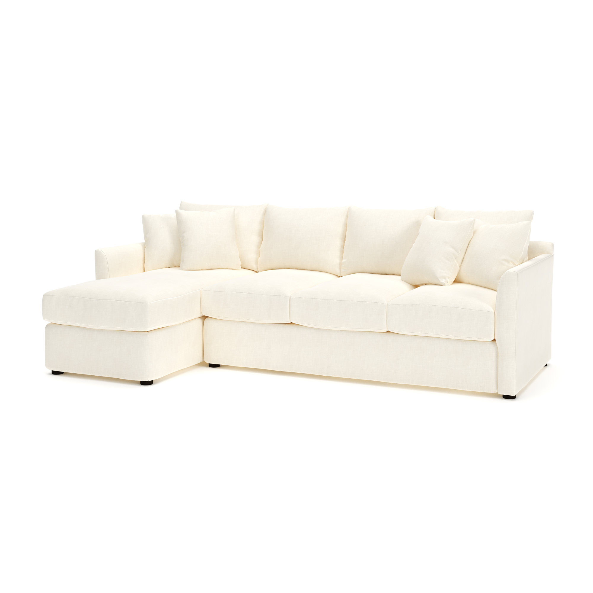 Cecelia Upholstered Chaise L-Sectional, Conversation Pearl Basketweave, Left Hand Facing
