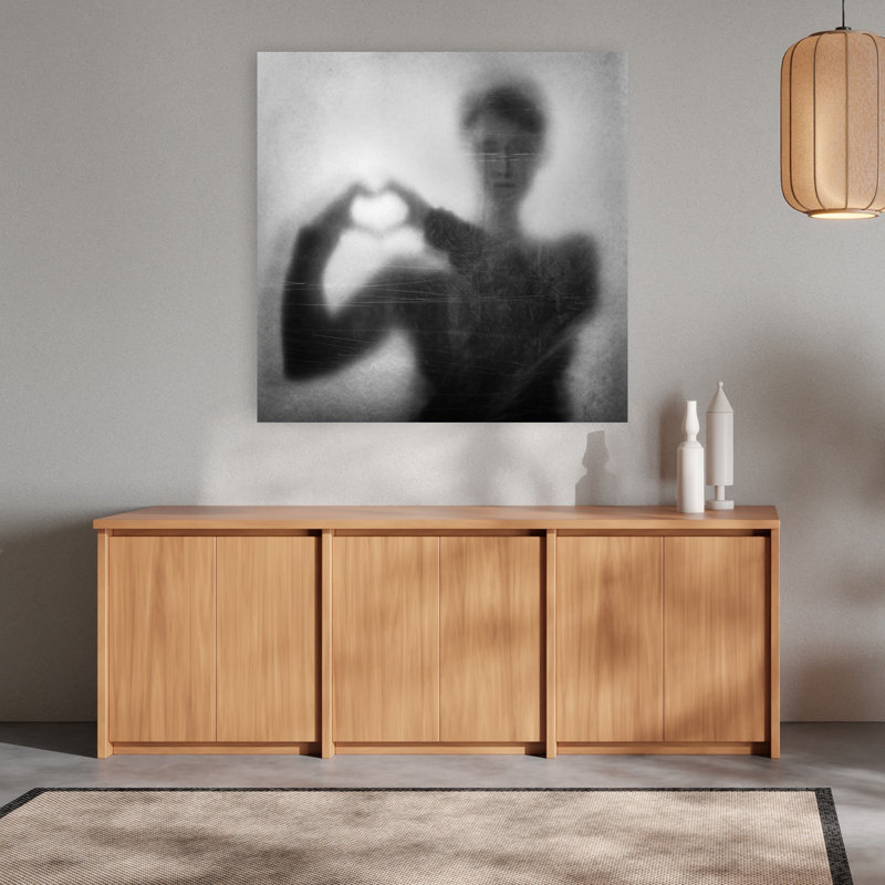 Blurred Heart Hands Abstract Romantic Contemporary Wall Art Print 1 Piece Wrapped Canvas Wall Art, 121.92cm H x 121.92cm W