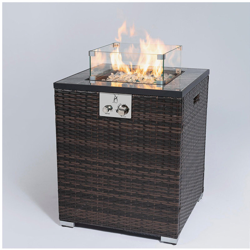 Outdoor Fire Pit Column, Propane Fire Column Decorative Gas Fire Pit Table Garden Corner Fire Table