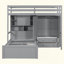 Lit superposé avec tiroirs, garde-robe, tablettes de rangement et lit hydraulique-746708610