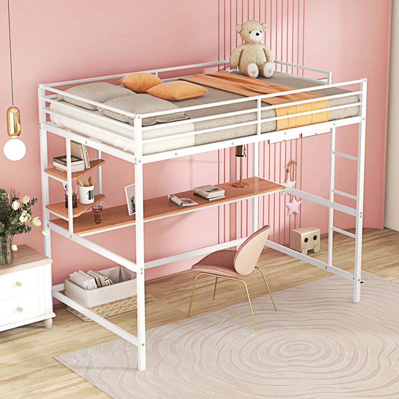 Zermatt Kids Twin Loft Bed, Full/Double, White