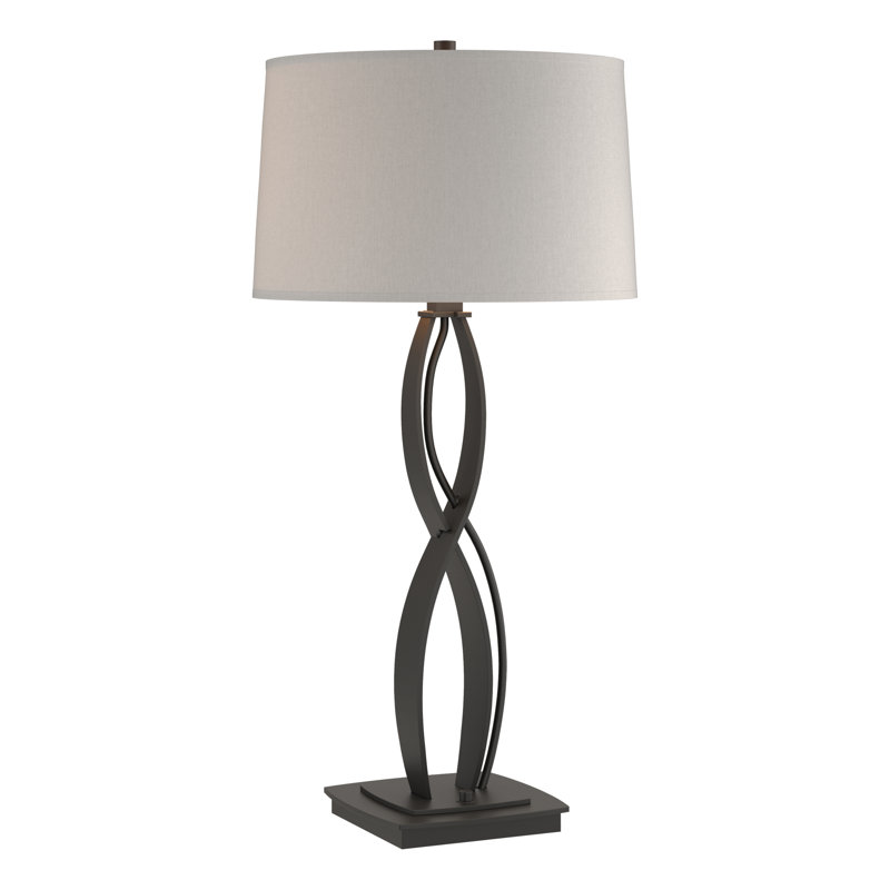 Almost Infinity Table Lamp, Flax, Black