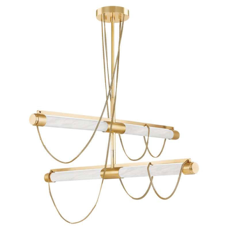 Lariat - Dimmable LED Cylinder Chandelier by Noz Nozawa for Corbett Lighting, 77.75" H x 7.75" W x 7.75" D