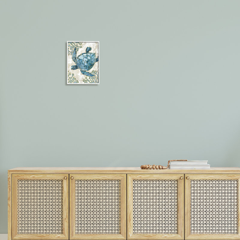 Tortue de mer nageant Playa Sealife par Paul Brent - peinture sur bois, H 14 po x l 11 po x P 1,5 po