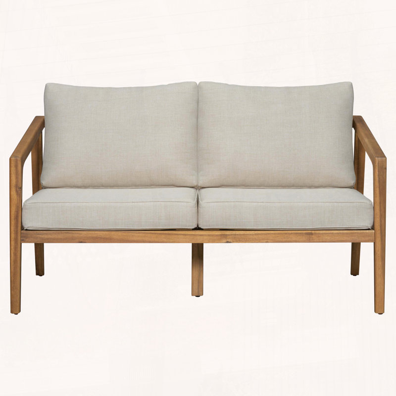 Causeuse d'extérieur moderne en bois d'acacia