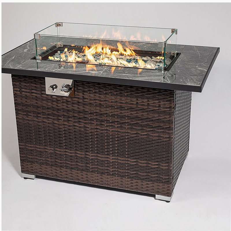 Outdoor fire pit table, propane fire table with ceramic tabletop gas fire table