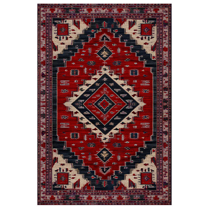 Kasbah Collection Digital Print Cotton-Polyester Moroccan Rug, Runner 3'4" x 16'5"