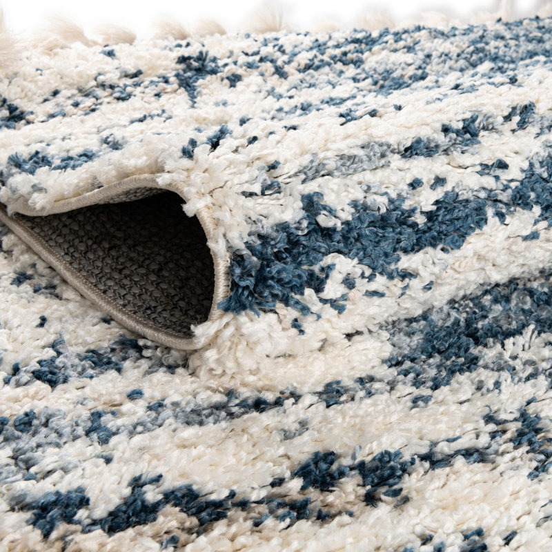 Tapis bleu / blanc Knupp, Carré 10pi