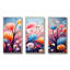 «Rose and Blue Botanical Abstracts Wonderland I», art mural botanique-354056319-354056304