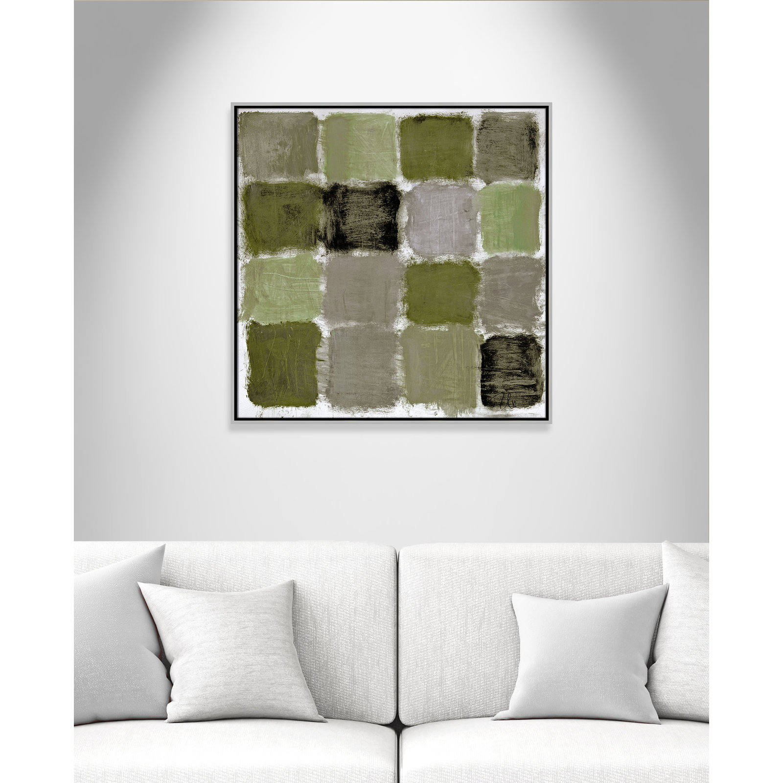 Coppola "Powder Room Green Reflections" Print, 31.5" H x 31.5" W, Silver