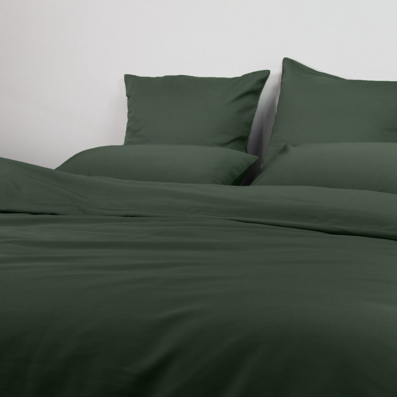 Jaelan Cotton Solid Colour Duvet Cover, 240 x 260 cm, Sage