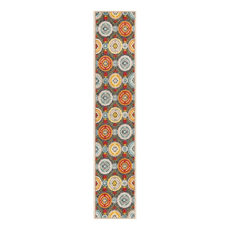 Bungalow Rose Oualida Caimin Indoor/Outdoor Area Rug, Runner 2'7" x 12'