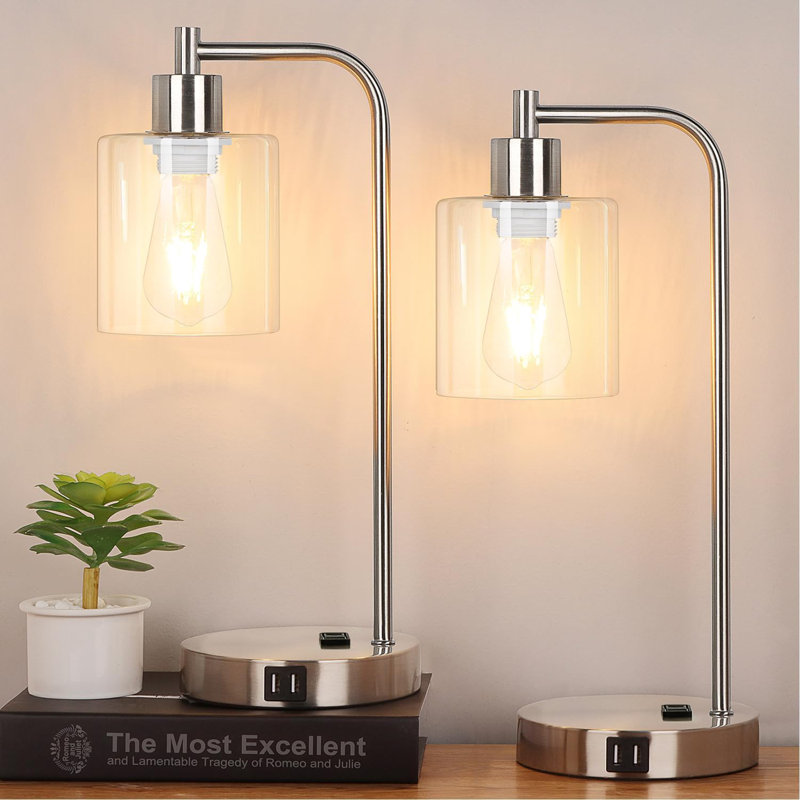 Lampe de table en métal, Argent