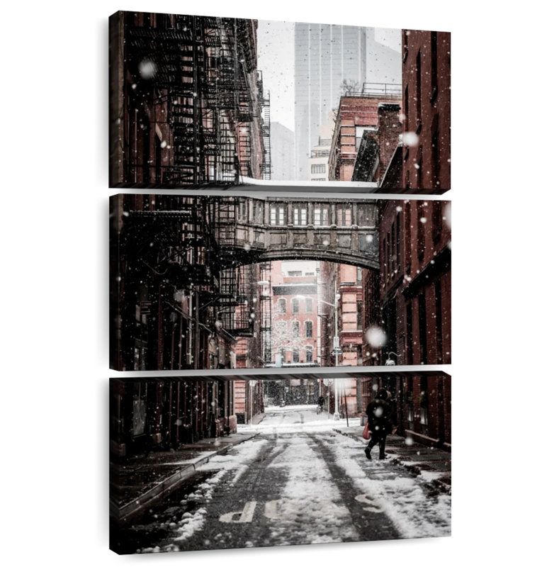 Hiver à New York, H 50 po x l 32 po