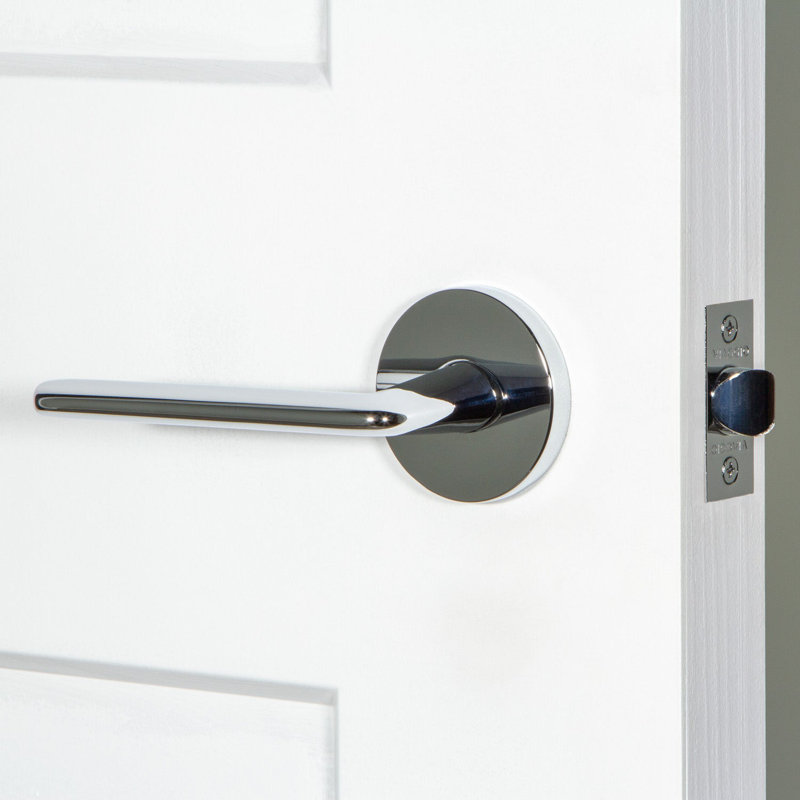 Viaggio Circolo Rosette Passage (couloir et garde-robe) avec levier Brezza, 2.75", Gauche, Chrome brillant