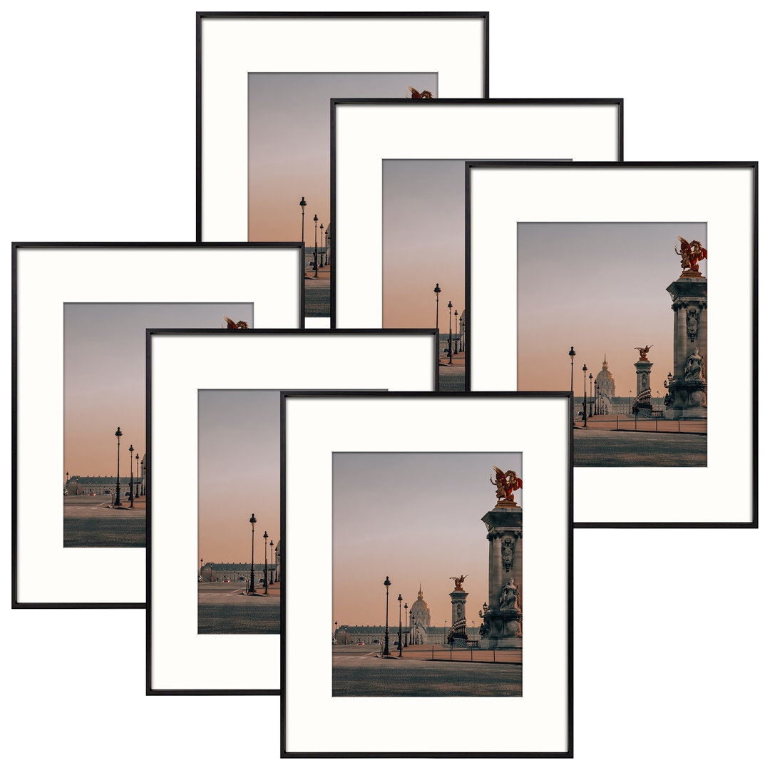 Ailise Gallery Wall Frame Set, Classic Metal Picture Frames for Wall or Tabletop Display (Set of 6) Latitude Run®