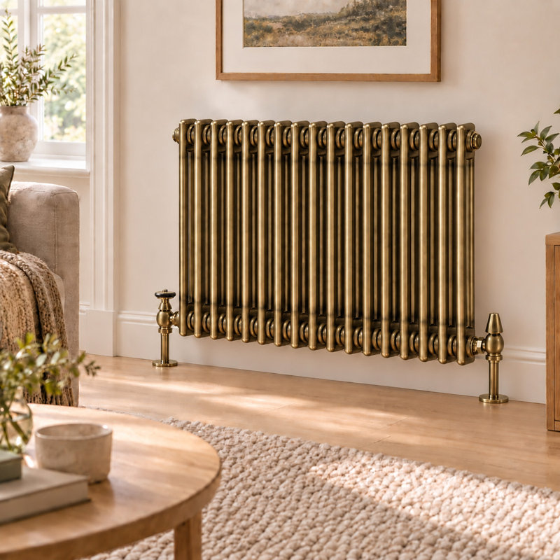 Vertical/Horizontal Standard Radiator Designer Radiator, 600x785, Antique Brass