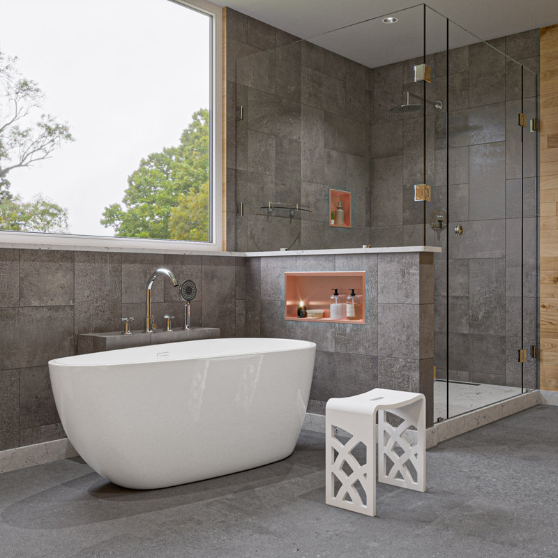 59'' x 29.5'' Soaking Acrylic Bathtub, White