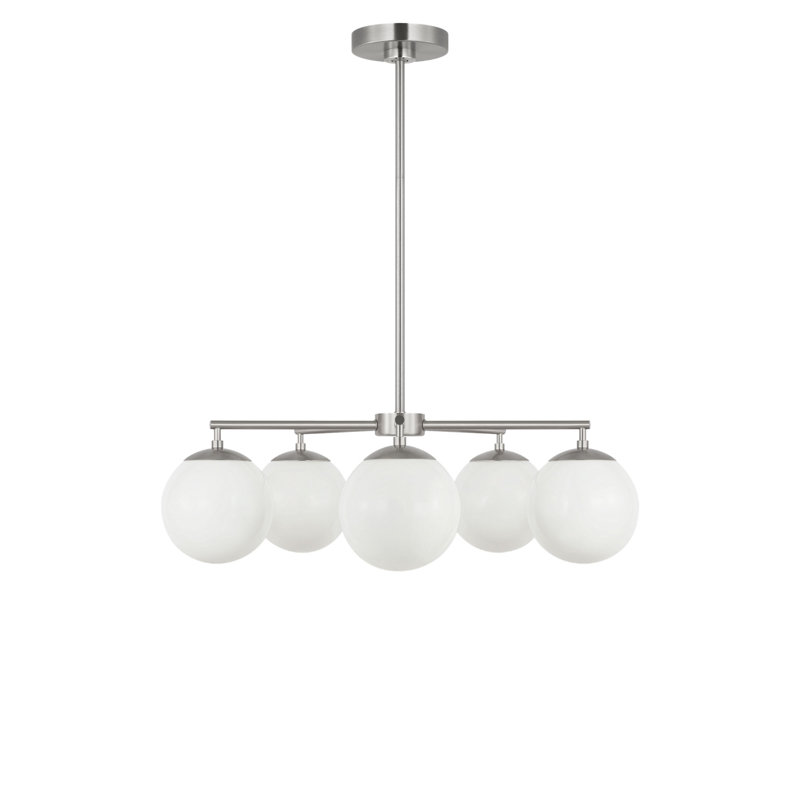 Lustre à cinq lumières, Non, Nickel brossé